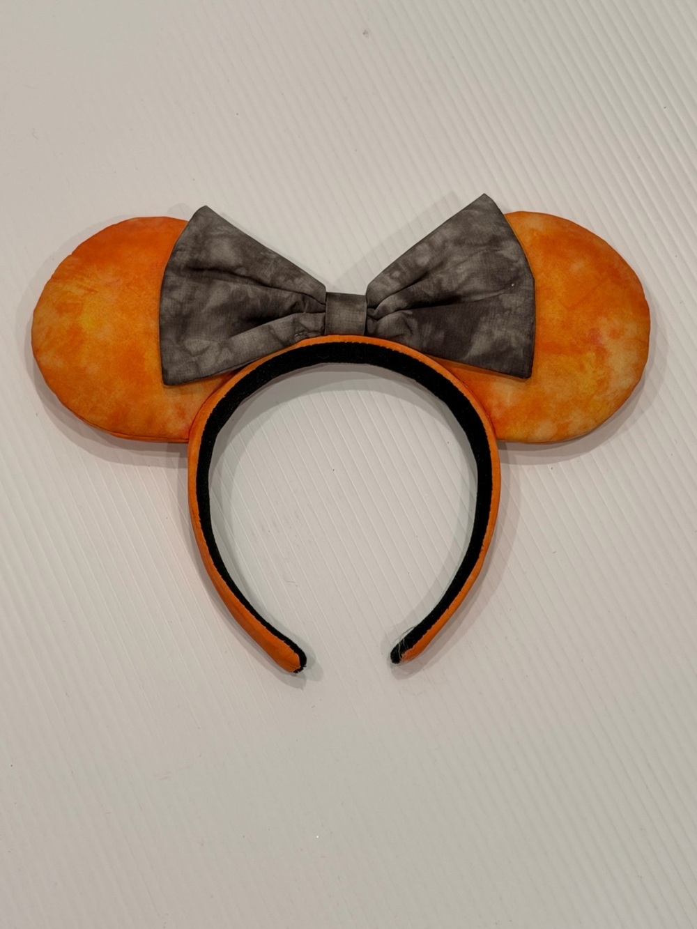 Disney Parks 2022 Halloween Orange Acid Wash Minnie Mouse Ears Headband